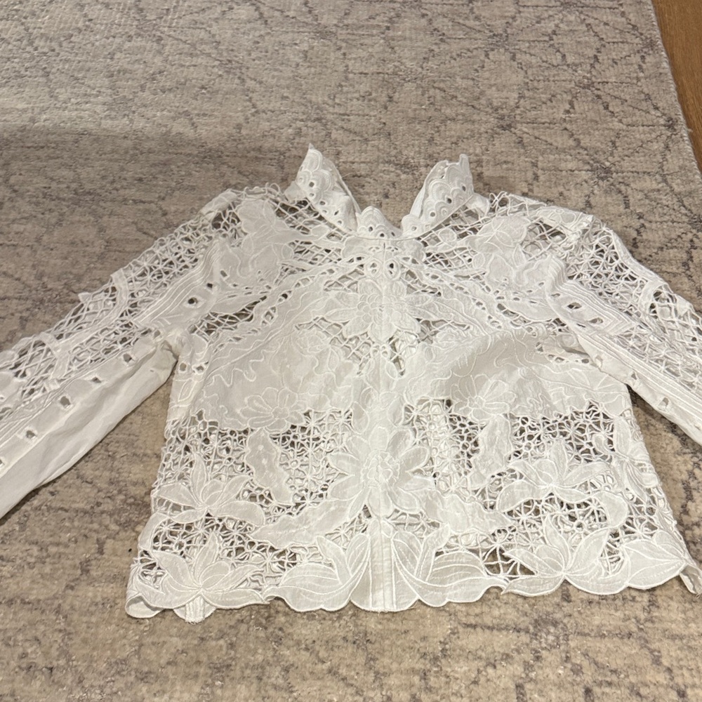 Zara White Lace Blouse - Picture 1 of 6